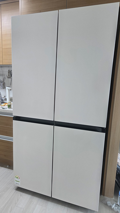 삼성 BESPOKE 고효율 4도어 프리스탠딩 냉장고 902L 매트 크리미 베이지 RF90DG91114E